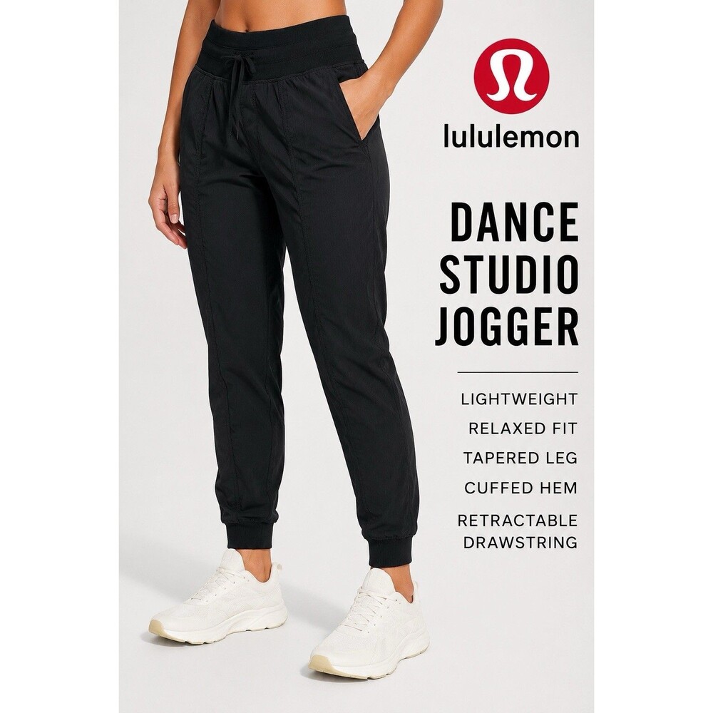 Lululemon Dance Studio Jogger Black Small Mid Rise Pants Ankle Small